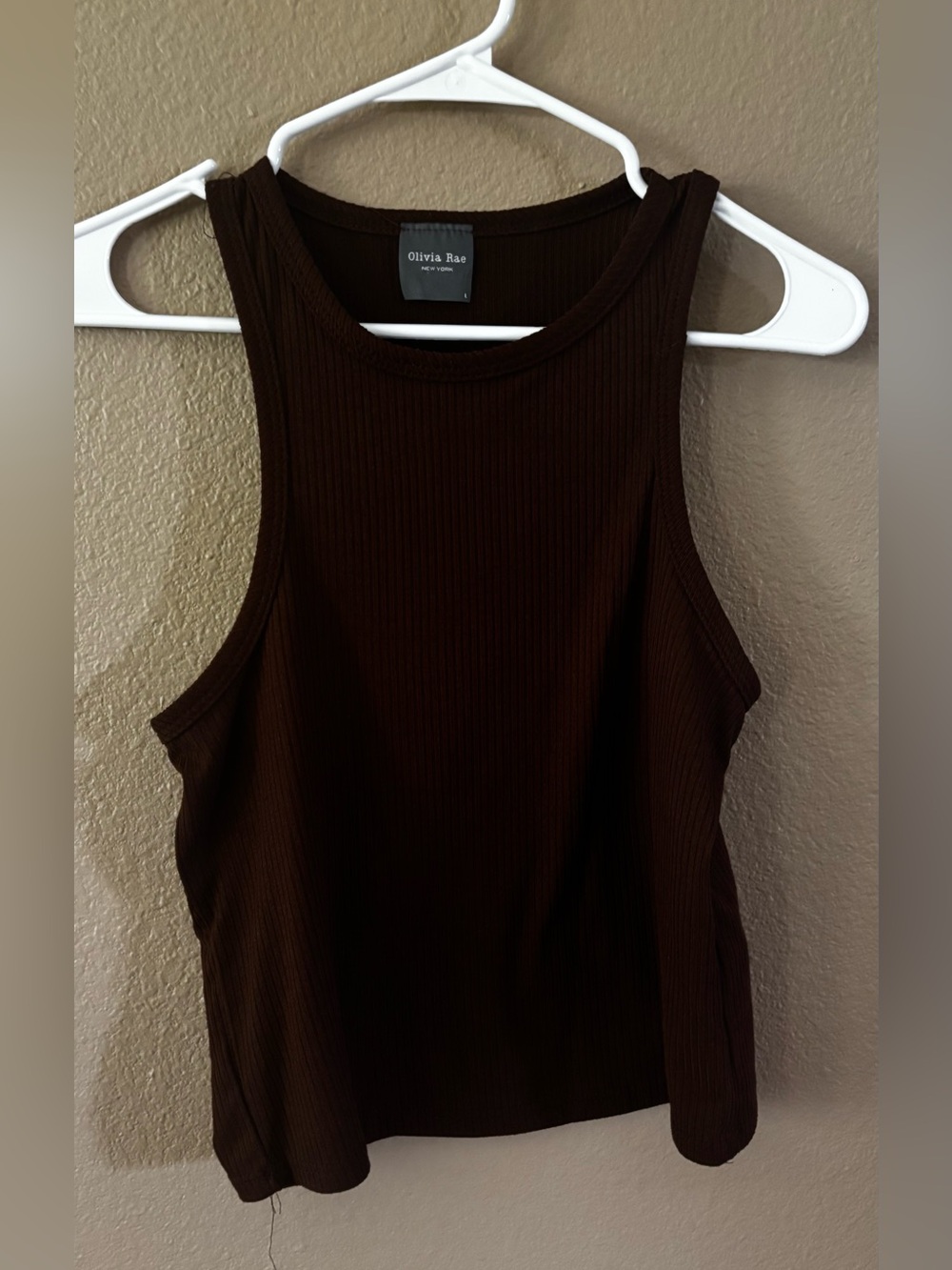 Olivia Rae Chocolate Ribbed Tank - Picture 2 of 2